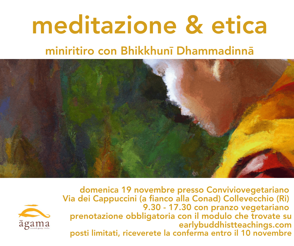 meditazione e etica venerabile Dhammadinna Collevecchio Sabina convivio vegetariano