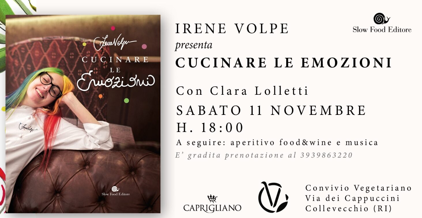 irene volpe cucinare le emozioni collevecchio sabina convivio vegetariano